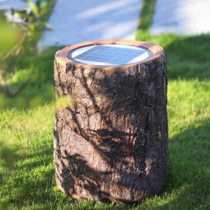 Waterproof Solar Tree Stump Light – Durable Fiberglass Customizable Outdoor Glowing Decoration