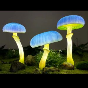 Customizable Outdoor Waterproof Glowing Fiberglass LED Mushroom Garden Decor
