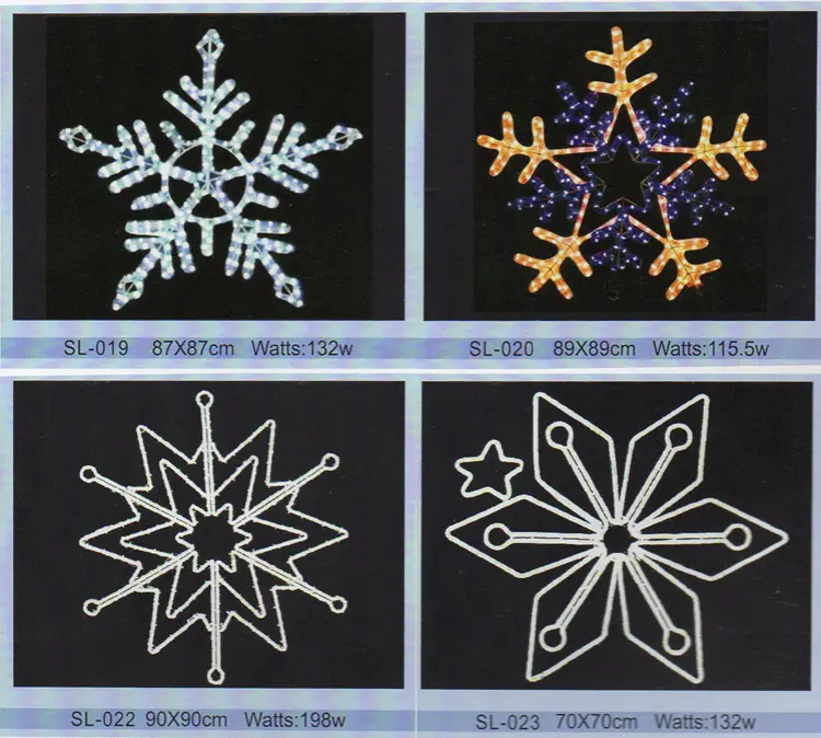 Custom Outdoor LED Snowflake Motif Light | Commercial Christmas Motif Lighting 11 LED Snowflake Motif Light 2