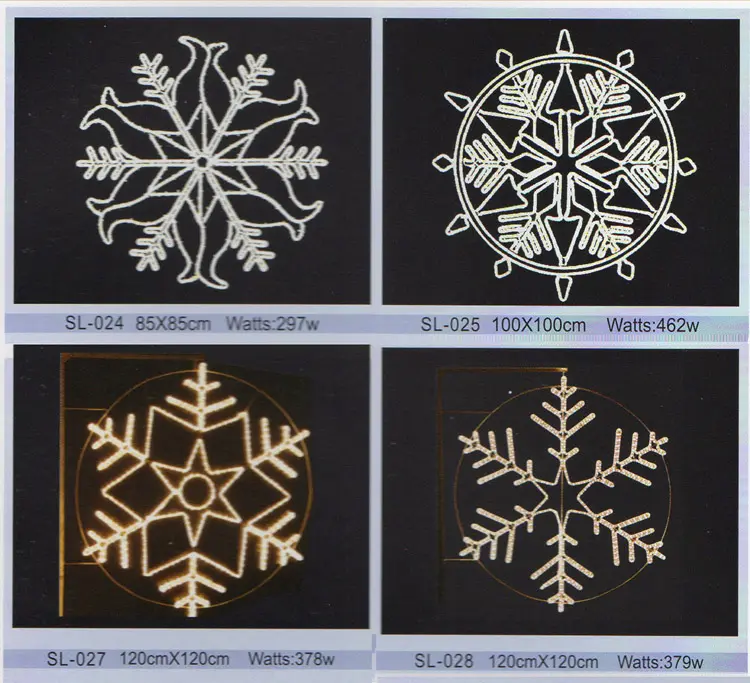 Custom Outdoor LED Snowflake Motif Light | Commercial Christmas Motif Lighting 12 outdoor LED Snowflake Motif Light for Street Decoration
