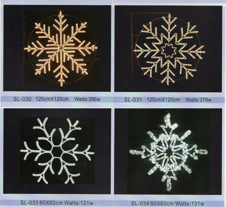 Custom Outdoor LED Snowflake Motif Light | Commercial Christmas Motif Lighting 13 Waterproof LED Snowflake Light for Plaza