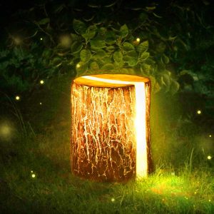 Customizable Outdoor Patio Glowing Durable Fiberglass Decorative Artificial LED Tree Stump Light
