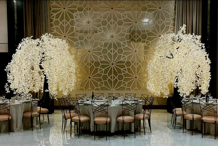 Artificial weeping ginkgo tree with lights