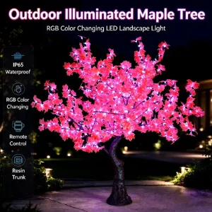 Custom Outdoor Illuminated Maple Tree for Garden Patio Christmas Decor