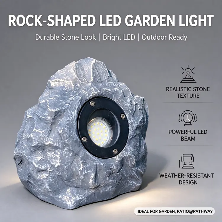 Custom Outdoor Rock Landscape Spotlight | IP65 Waterproof Resin Artificial Stone LED Garden Light 5 Outdoor Rock Landscape Spotlight, IP65 Waterproof Resin Stone LED Landscape Garden Light