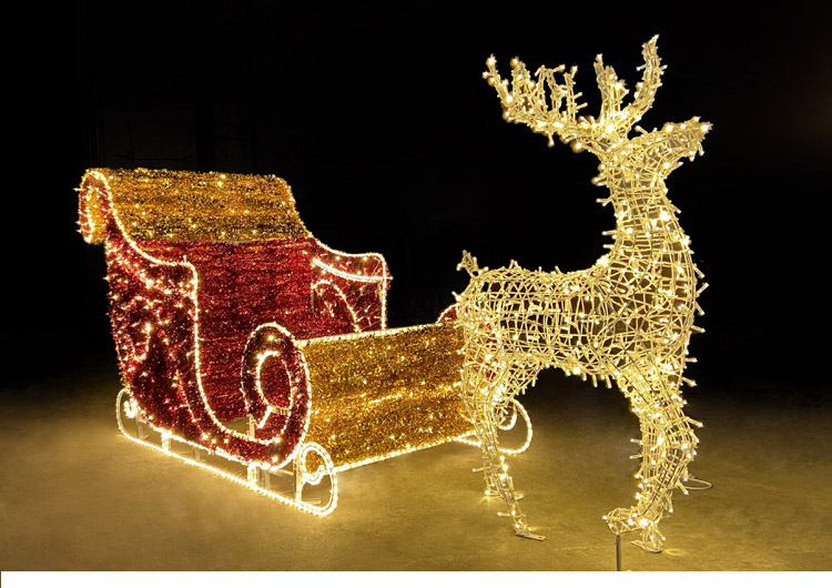 Christmas Reindeer And Sleigh Decoration 3d christmas reindeer decorations