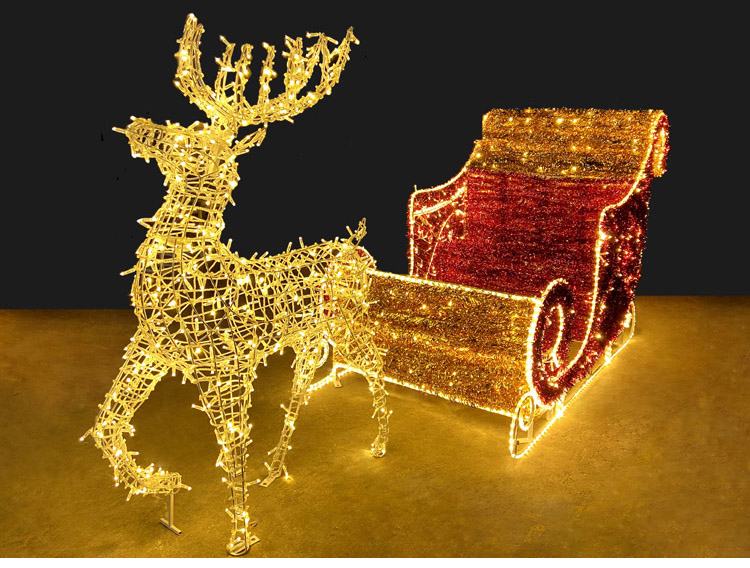 Christmas Reindeer And Sleigh Decoration 3d christmas reindeer decorations