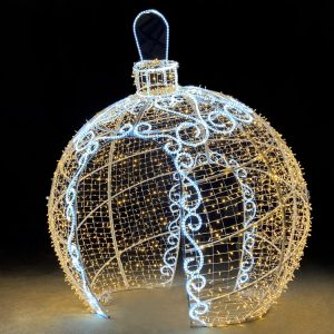 Customizable Outdoor Garden Decoration Glowing Giant Christmas bauble with snowflake lights