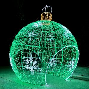 Customizable Outdoor Landscape Decoration16ft Luminous Giant Light-Up Christmas Bauble