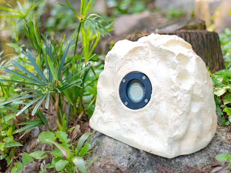 Custom Glowing Garden Rock Lights | Outdoor Holiday Street Landscape Ornament 9 Garden rock lights installed in yard landscape decoration