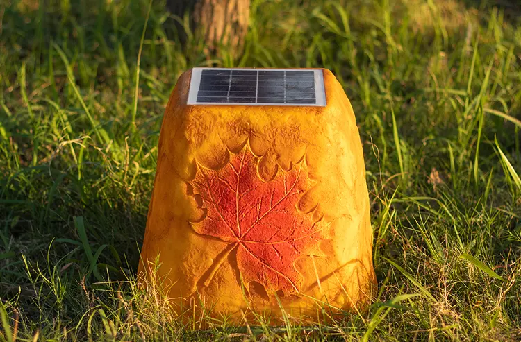 resin solar stone garden light