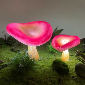 LED Mushroom Garden Ornament Light – Customizable Outdoor Waterproof Fiberglass Lamp (OEM)