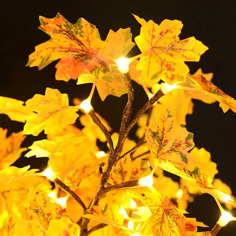 yellow maple leave+ warm led