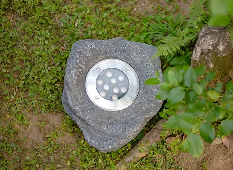 Outdoor Rock Garden Lights | Custom Glowing Fiberglass Stone Spot Light 7 Outdoor Rock Garden Lights, simulation stone LED landscape light for backyard and patio decor