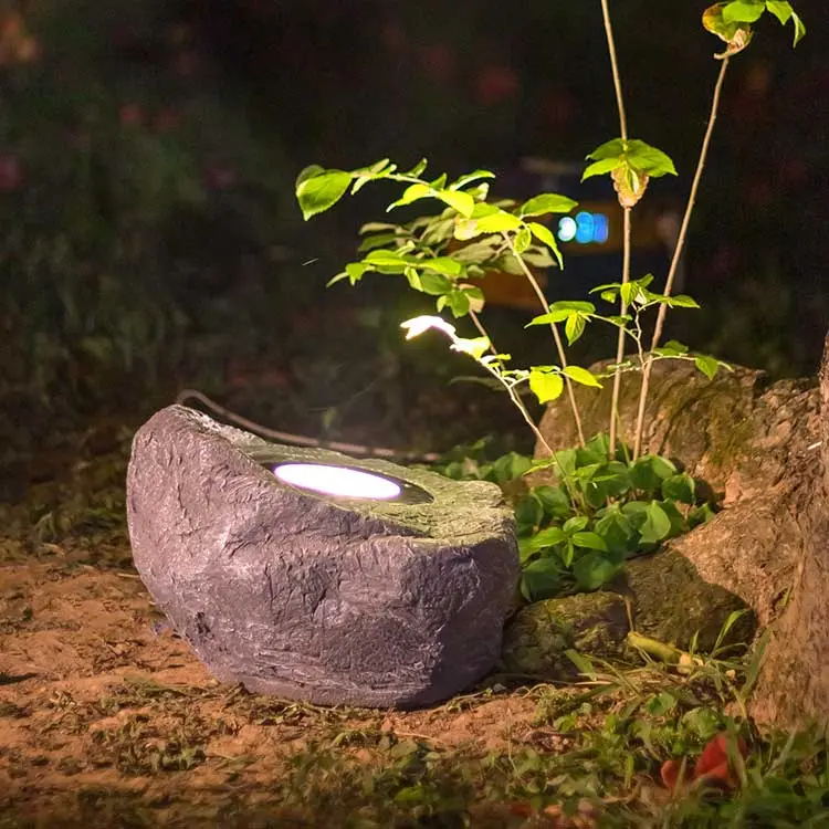 Outdoor Rock Garden Lights | Custom Glowing Fiberglass Stone Spot Light 2 Outdoor Rock Garden Lights | Custom Glowing Fiberglass Stone Spot Light - 图片 2