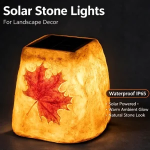 Solar Stone Lights : Custom Outdoor Garden Yard Decor Solutions