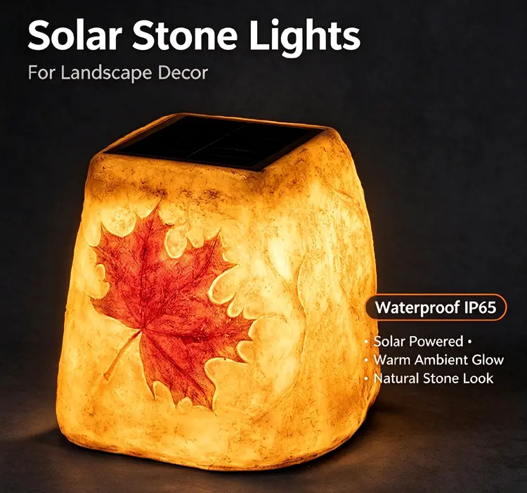 Solar Stone Lights : Custom Outdoor Garden Yard Decor Solutions 1 Solar Stone Lights : Custom Outdoor Garden Yard Decor Solutions