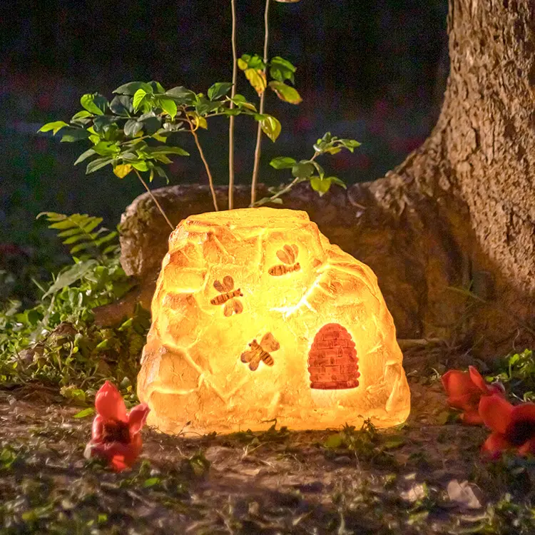 Outdoor Stone Light : Custom Glow Stone Lights for Garden Decoration 11 Outdoor Stone Light, Natural Aesthetic Stone LED Lights for Botanical Garden Decor