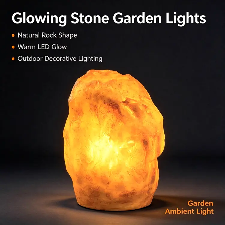 Home 21 Glowing Stone Garden Lights | Outdoor Landscape holiday Decoration