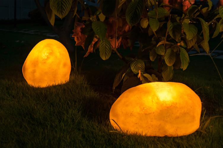 Custom Garden Stone Lights | Waterproof Illuminated Resin Rock Landscape Lighting 9 IP65 waterproof garden stone lights, low voltage outdoor landscape lighting