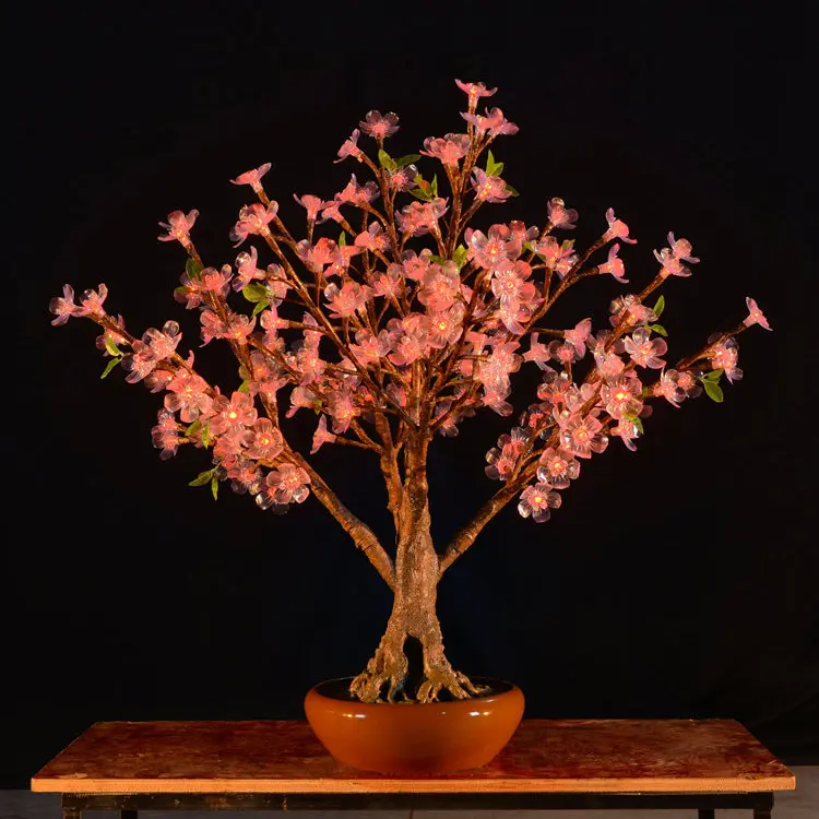 LED Cherry Blossom Bonsai Tree Light – Customizable FRP Artificial Glowing Potted Tree for Commercial Decor 3 LED Cherry Blossom Bonsai Tree Light – Customizable FRP Artificial Glowing Potted Tree for Commercial Decor - 图片 3