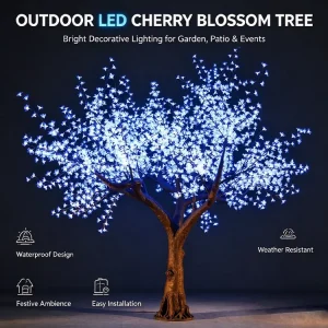 Outdoor LED Cherry Blossom Tree | 11ft Christmas & Garden Decor Light