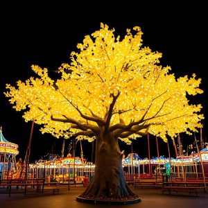 19FT Yellow LED Ginkgo Giant Tree Lights : Commercial Landscape Decor for B2B Procurement