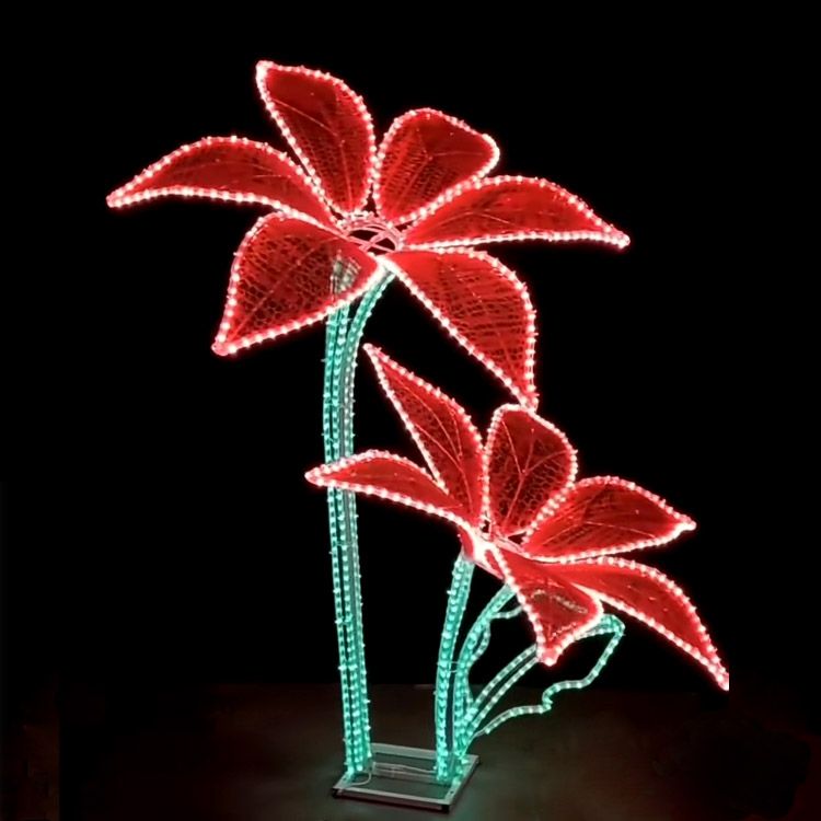 Giant 3D LED Flower Motif Light for Outdoor Decoration 9 Flower Motif Light