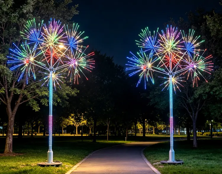 App-Controlled Waterproof LED Fairy Firework Lights for Outdoor Landscape Decoration
