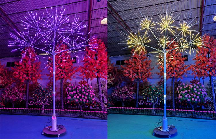 Wholesale outdoor LED fireworks light DMX controlled, large size landscape lighting for municipal street park holiday projects