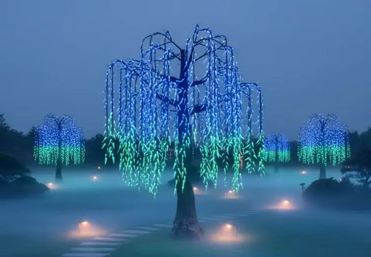 Pixel RGB Willow Tree Lights: DMX 512 Controlled LED Decorative Trees for Custom Lighting Displays 1 RGB Willow Tree Lights