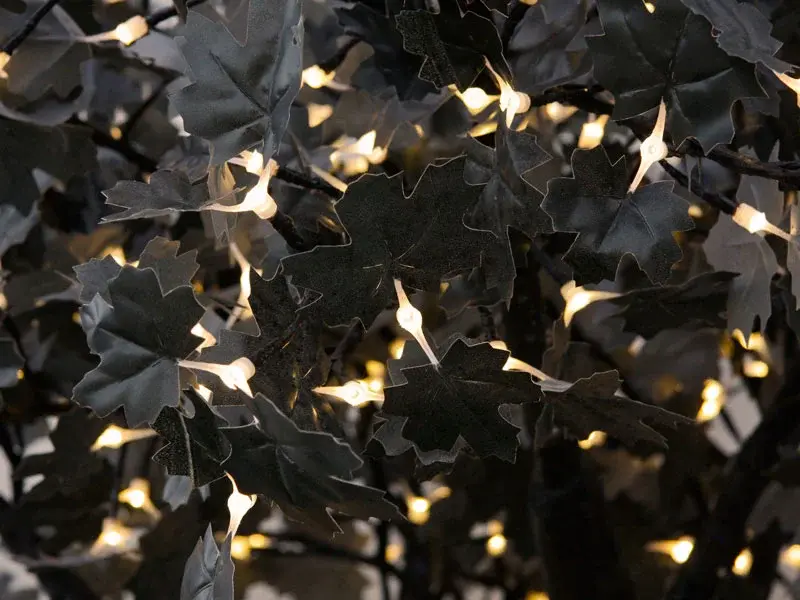 Outdoor Artificial LED Maple Leaf : More Options for Business Sellers 7 black maple leaf and warm white leds