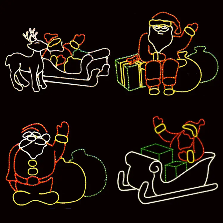 Christmas Motif Light : Wire Frame Rope Light For Outdoor Xmas