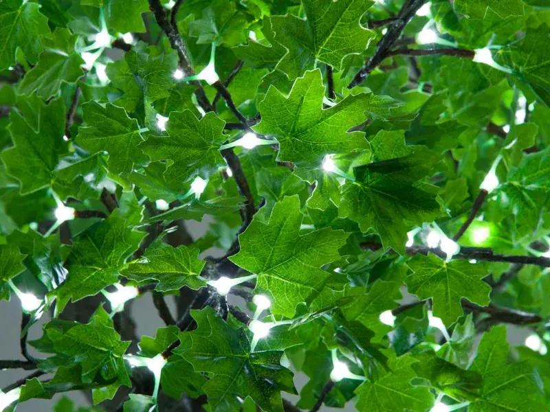 Outdoor Artificial LED Maple Leaf : More Options for Business Sellers 2 green maple leaf and white leds