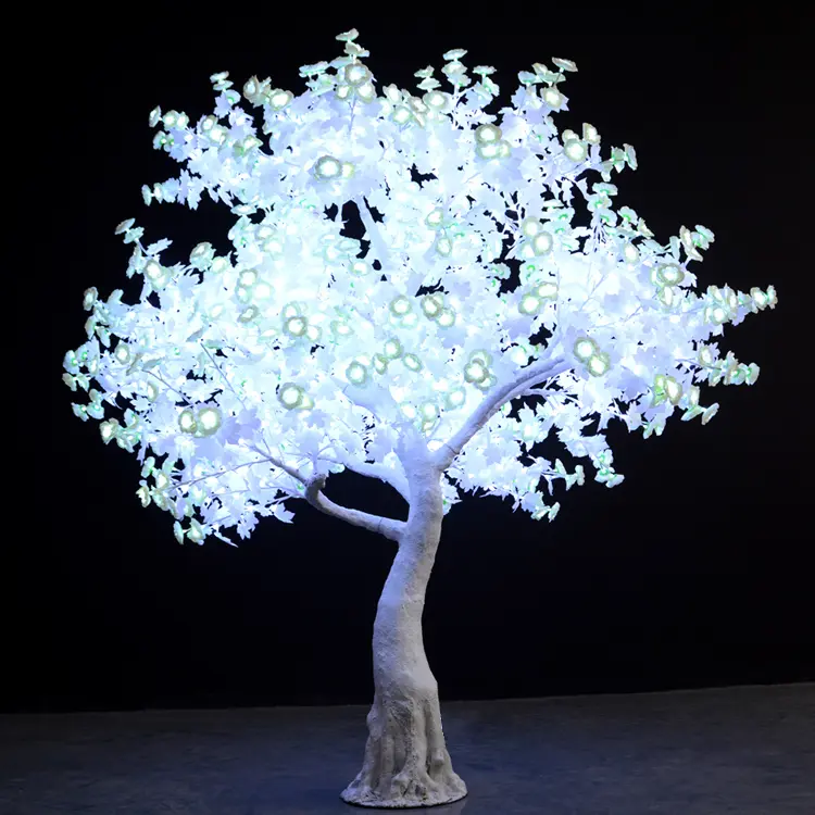 Bulk Supply LED Wedding Tree, Cool White Lighted Artificial White Maple Tree for Manor Wedding & Hotel Banquet Decor