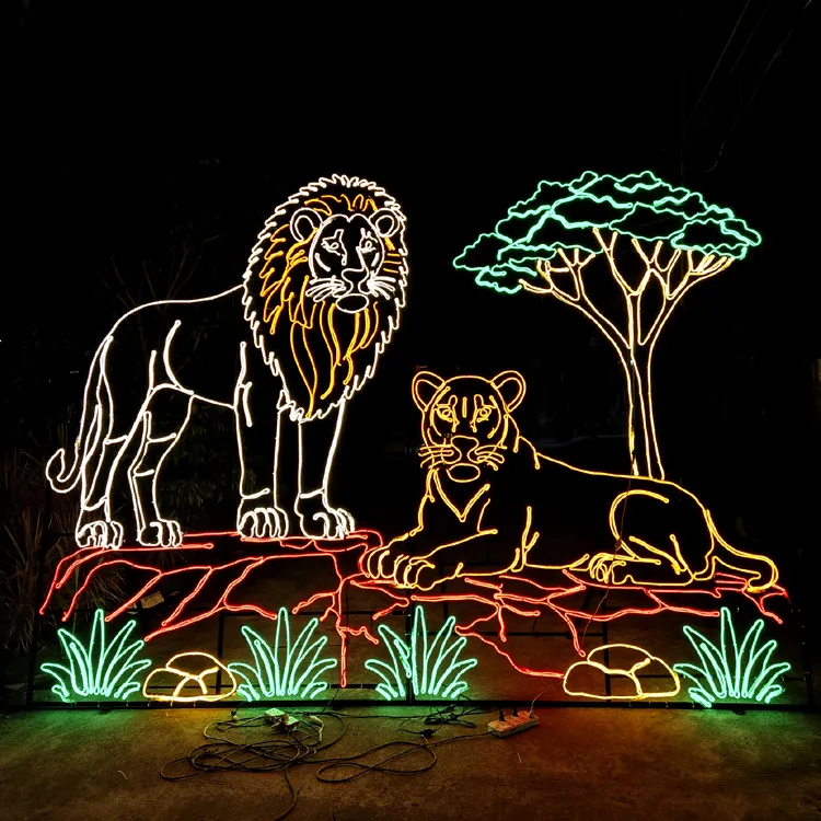 lion family led motif light
