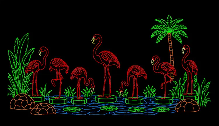 Custom 2D Flamingo Motif Lights | Outdoor LED Rope Light Motif for Festival Light Show 2 Custom 2D Flamingo Motif Lights | Outdoor LED Rope Light Motif for Festival Light Show - 图片 2