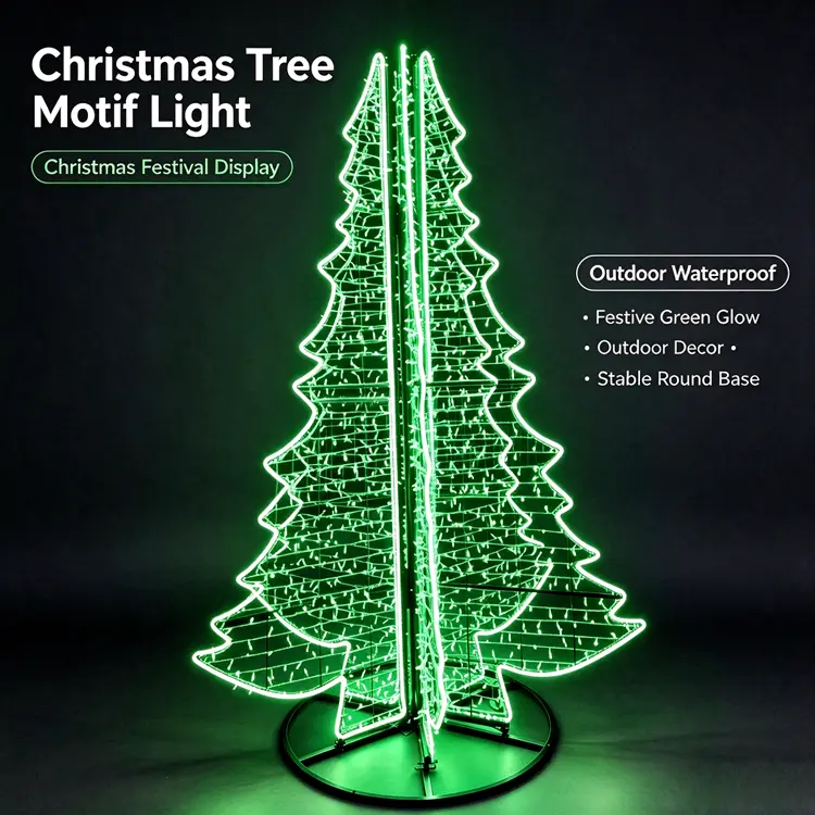 LED 3D Christmas Tree Motif Light | Custom Outdoor 10FT Christmas Festival Display 3 LED 3D Christmas Tree Motif Light | Custom Outdoor 10FT Christmas Festival Display - 图片 3