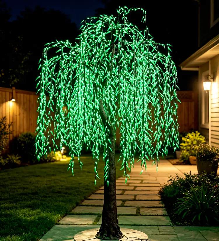 4m Green Commercial weeping willow tree light | Waterproof Outdoor Decor for Garden Park Commercial Display 2 4m Green Commercial weeping willow tree light | Waterproof Outdoor Decor for Garden Park Commercial Display - 图片 2