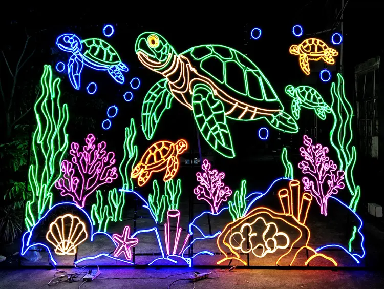 LED Sea Turtle Motif Light | Ocean Themed Underwater Festival Display 2 LED Sea Turtle Motif Light | Ocean Themed Underwater Festival Display - 图片 2