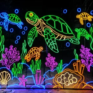 LED Sea Turtle Motif Light | Ocean Themed Underwater Festival Display