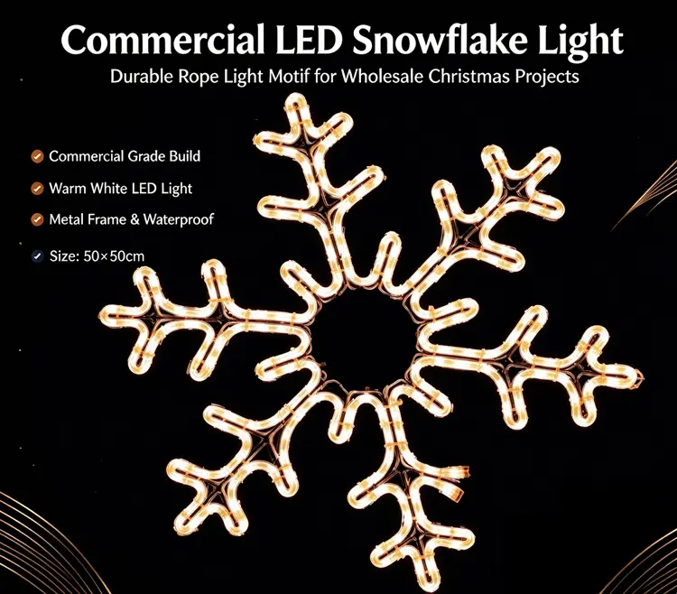 80cm Dual Color LED Snowflake Motif Light | Commercial Outdoor Hanging Christmas Decoration 2 80cm Dual Color LED Snowflake Motif Light | Commercial Outdoor Hanging Christmas Decoration - 图片 2