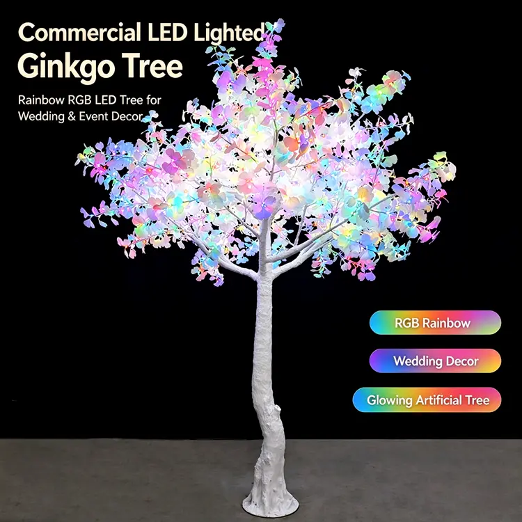 Home 17 Commercial LED Lighted Ginkgo Tree | Outdoor Garden Wedding Landscape Decor Tree Light